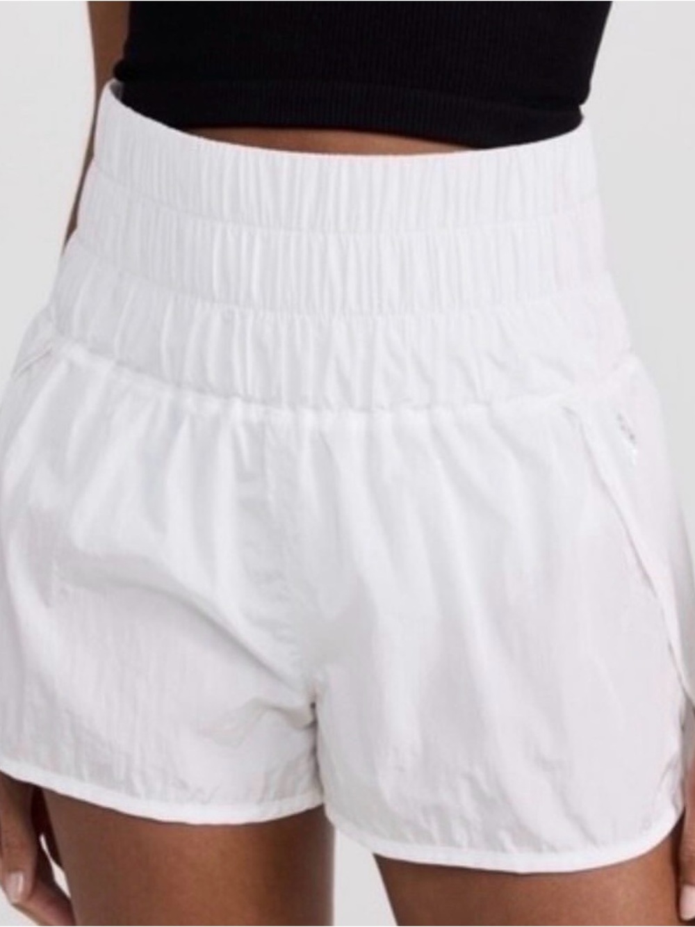Free People White High-Waist Athletic Shorts
